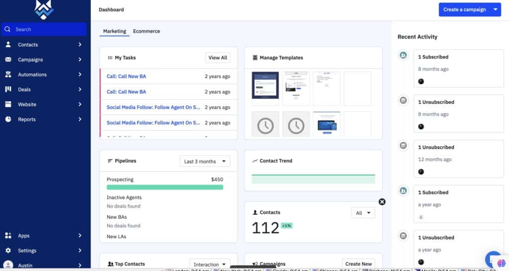 WolfPack CRM Interface/ Dashboard