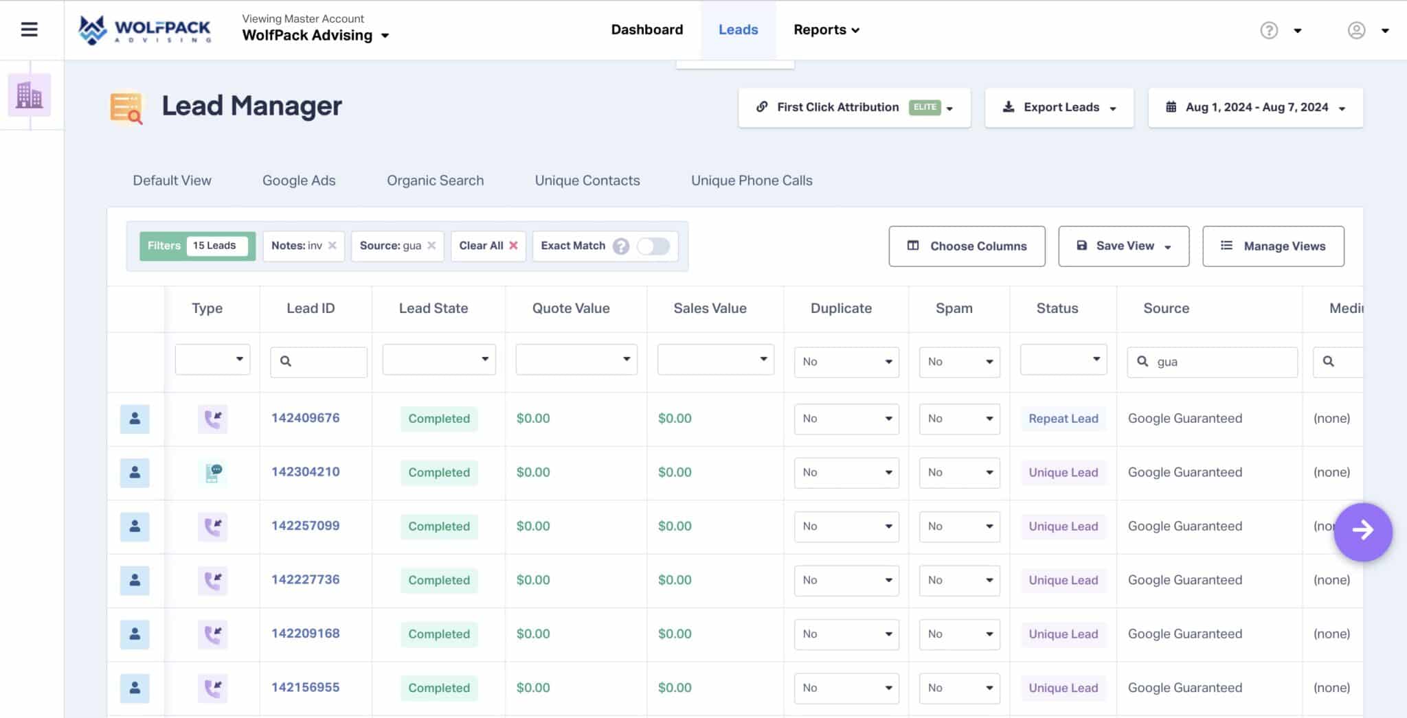 Dynamic Call Tracking Metrics