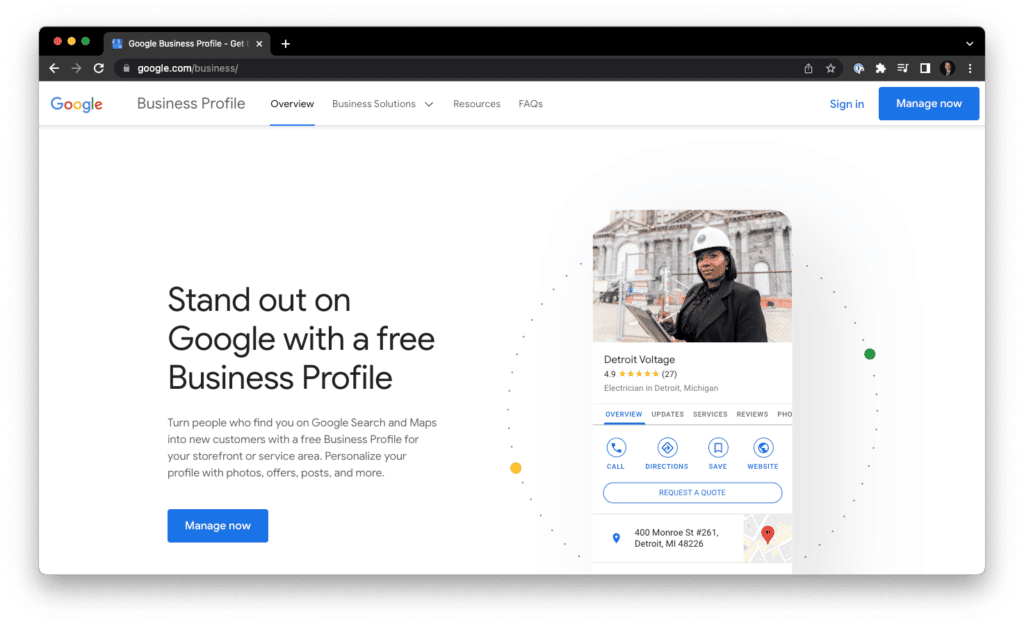 Google Business Profile Website