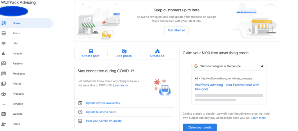 Claiming and Creating the Business Profile