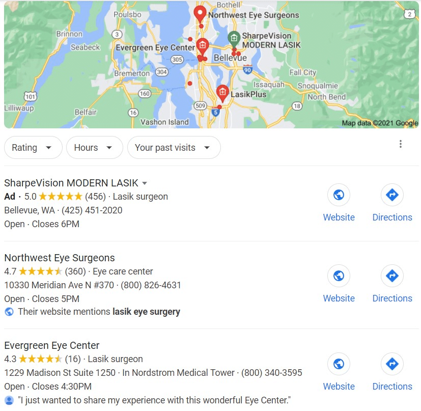 local search result