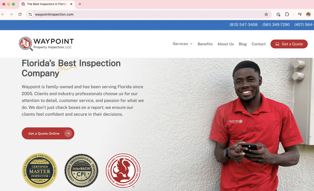 Waypoint Inspection Homepage