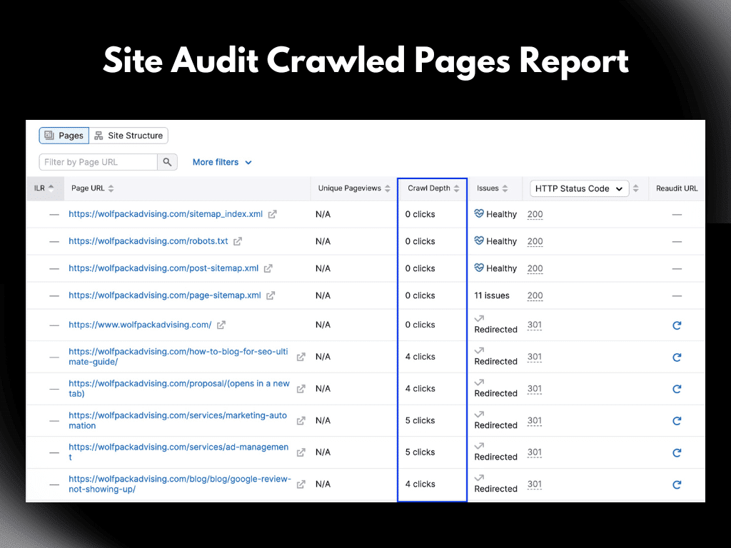 Crawled Pages Table