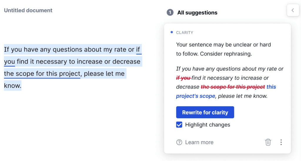 Grammarly's AI editor